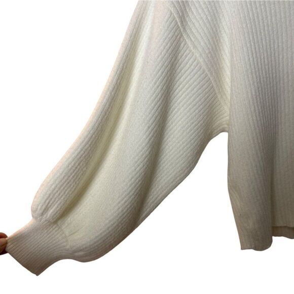 Line + Dot Womens Ribbed Knit Cream Sweater XS - Picture 4 of 7